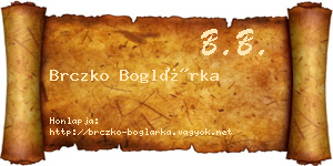 Brczko Boglárka névjegykártya